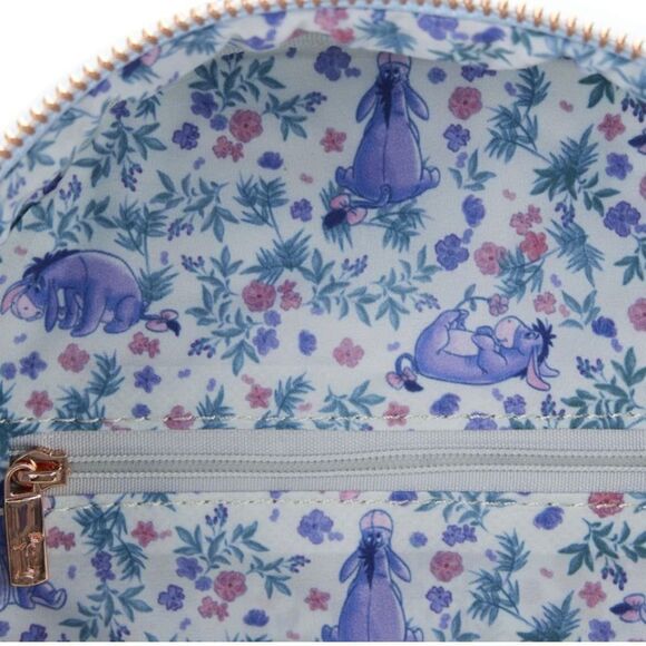 🌸🌺 LOUNGEFLY X DISNEY EEYORE MINI BACKPACK HANDBAG FLORAL LIGHT BLUE - Picture 5 of 7